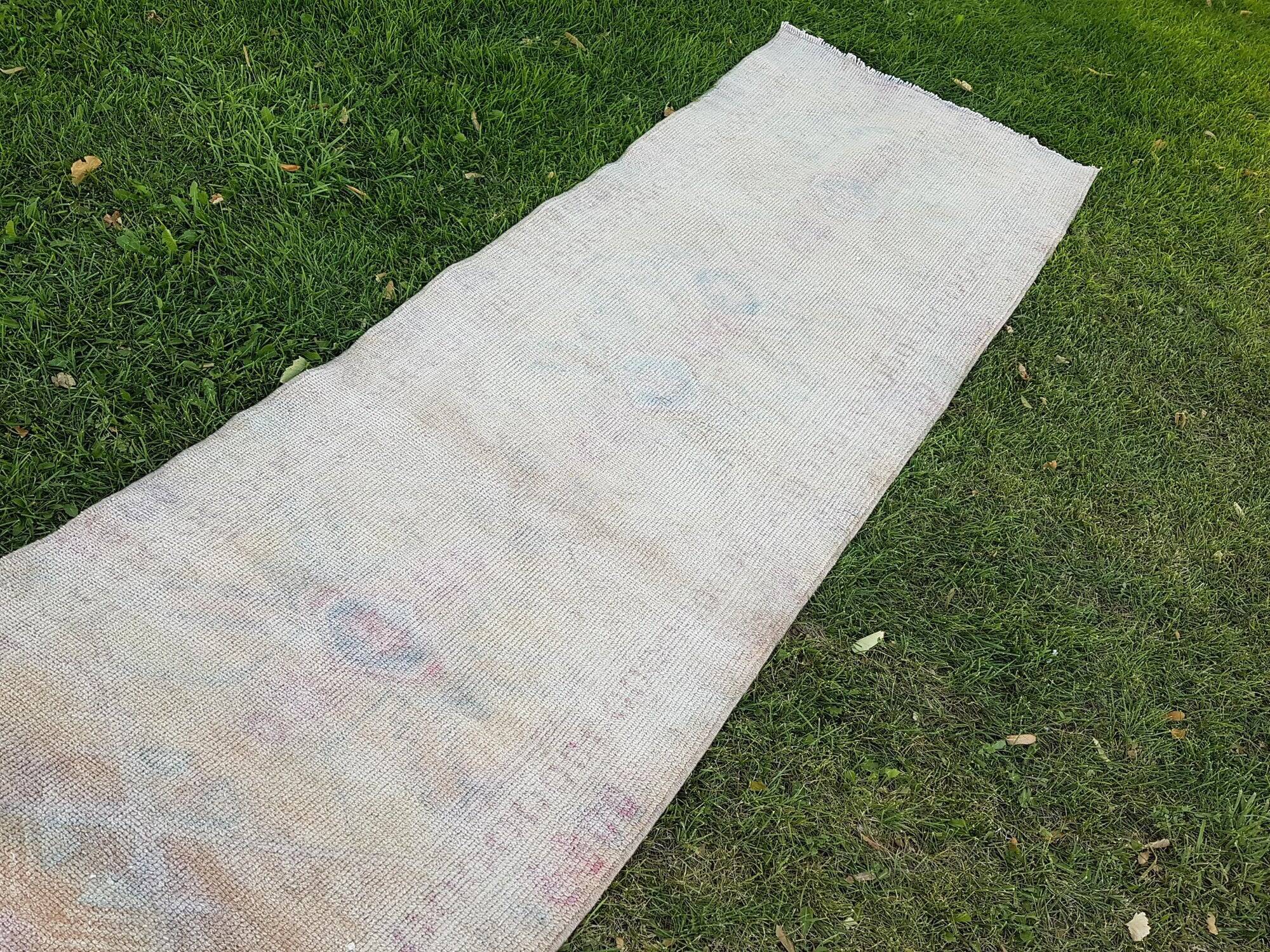 Vintage Turkish hallway rug 87x370 cm