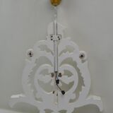 Pair of white patinated wood wall lamps