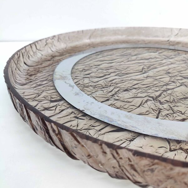 Plateau apéritif centre de table plexiglas années 70