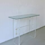 Console sculpturale en verre et lucite | Italie | Années 1980