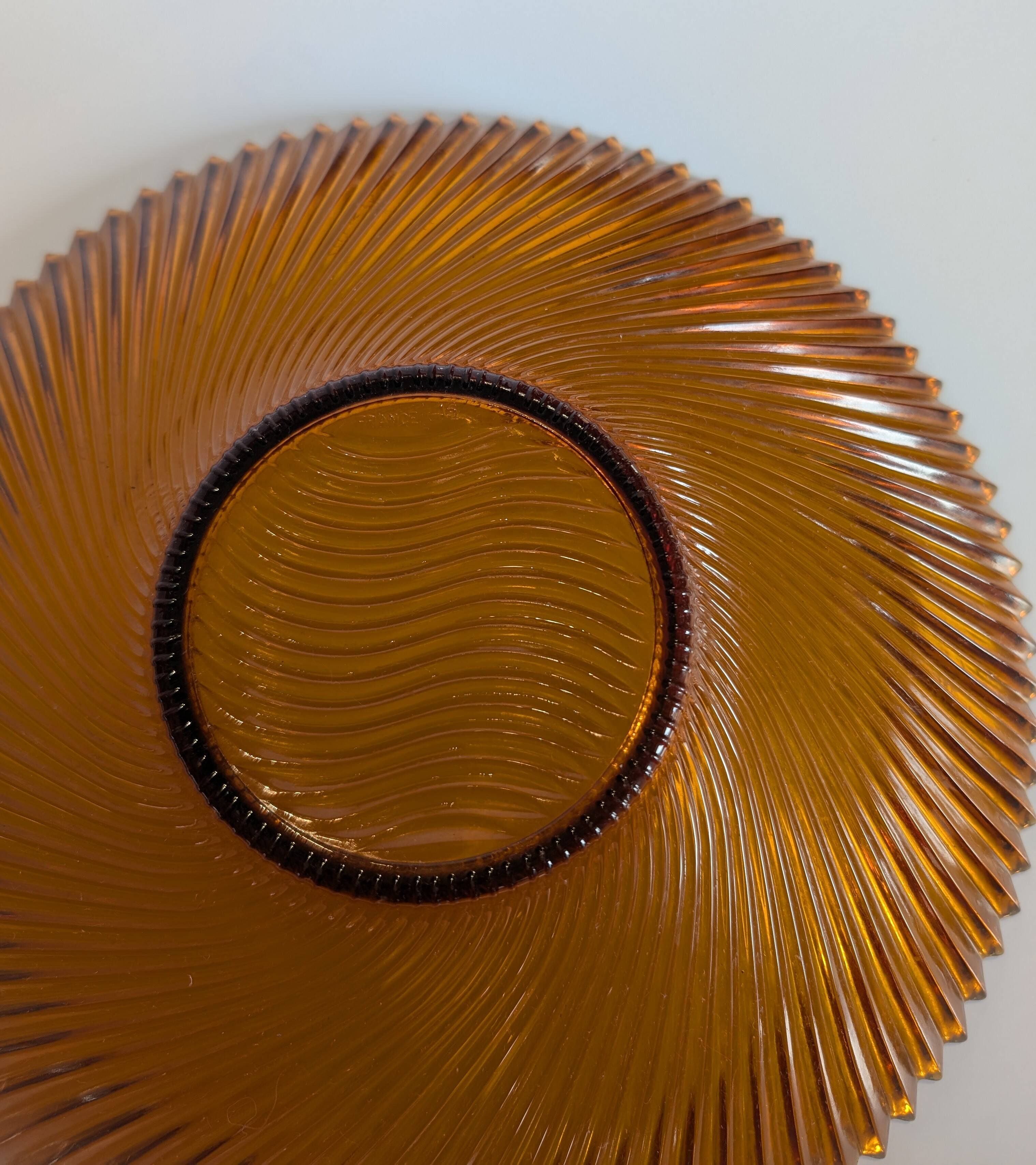 Amber striped fruit bowl