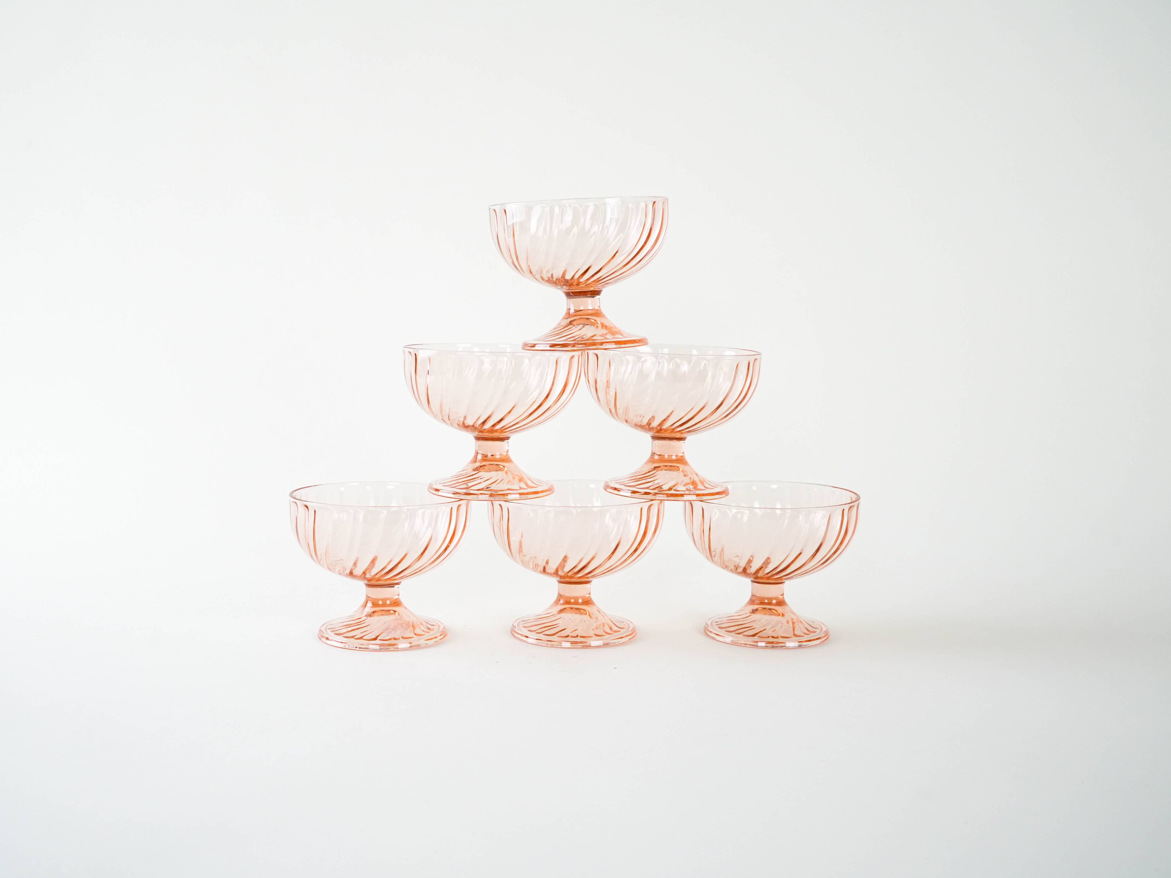 Set of dessert bowls, Italian design, 1970s, production: Italy