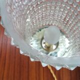 Table lamp with pressed glass globe