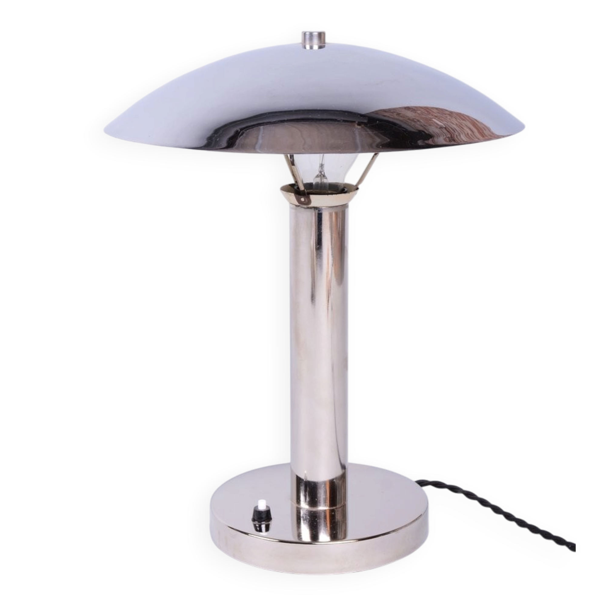 Bauhaus Table Lamp in Chrome and Steel from Miroslav Prokop, Czech, 1930s
