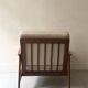 Scandinavian armchair in wood, Pierre Frey fabric, refurbished, Denmark 1950.
