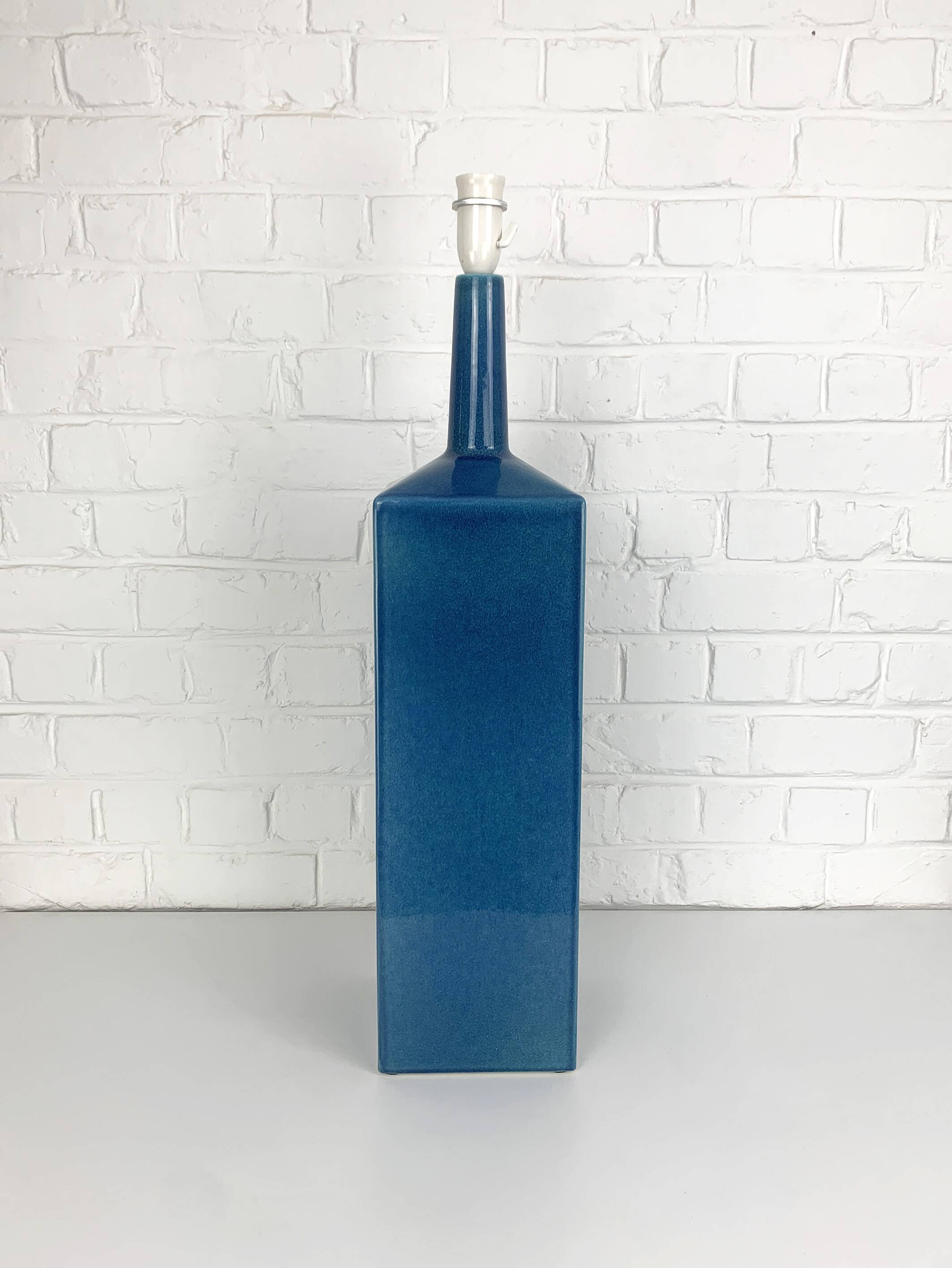 Le Klint Floor Lamp Model No. 357 in blue ceramic, glazed stoneware, Denmark