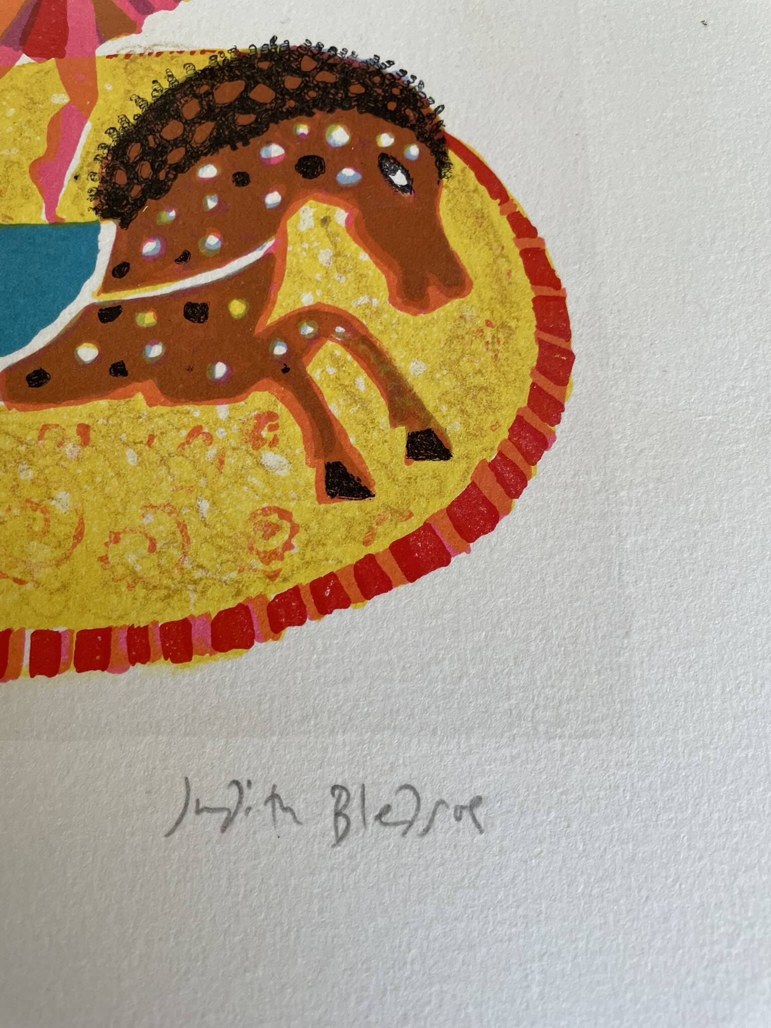 Original lithograph horse acrobat by judith bledsoe