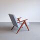 Mid century easy chair model b 310 var en boucle bleu clair