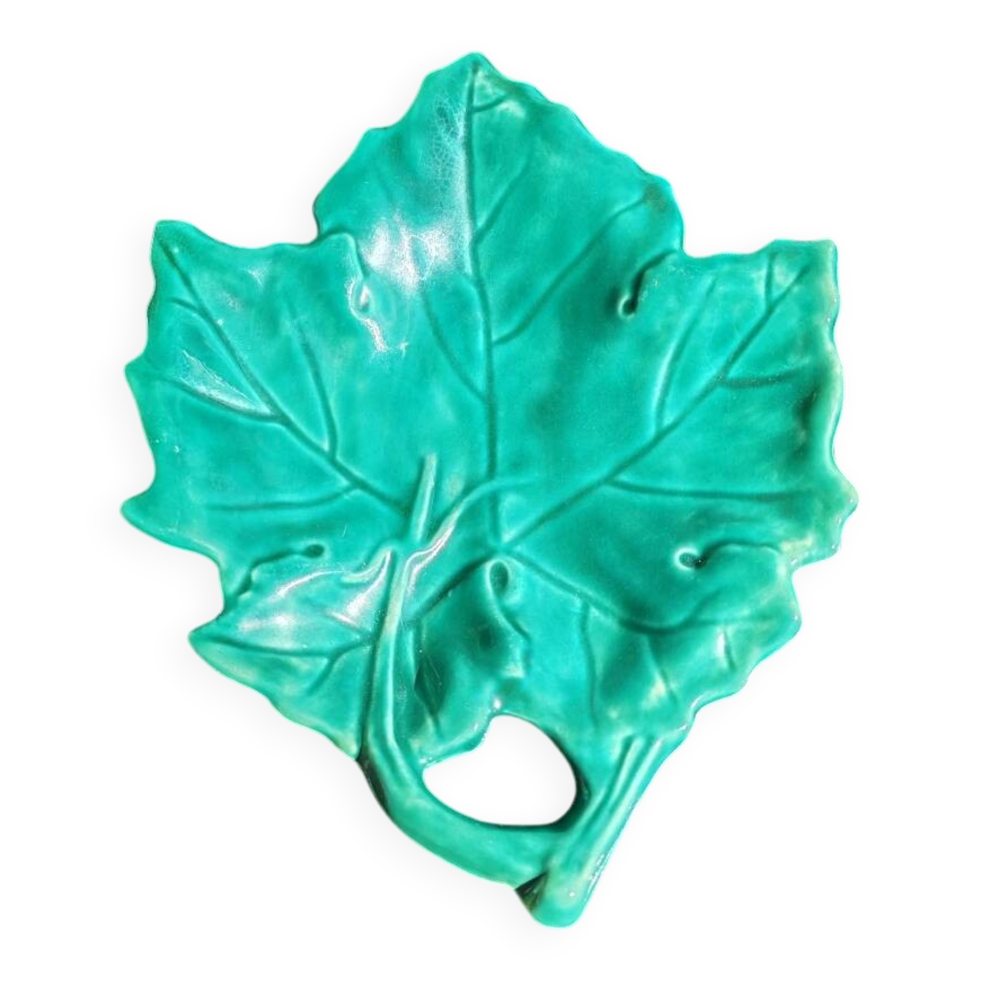 Vintage slipware vine leaf