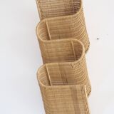 rattan wave wall-mounted magazine holder