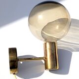 Brass and smoked glass wall lights Model V149 - Hans-Agne Jakobsson