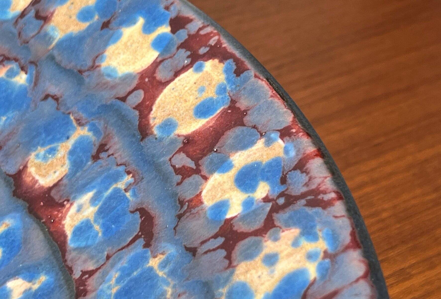 Large Mid-Century Modern German Studio Pottery Decorative Wall Plate by Eva Fritz-Lindner for Karlsruher Majolika, 1960s