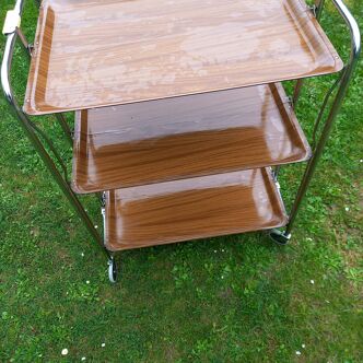 Folding rolling serving table 1970s