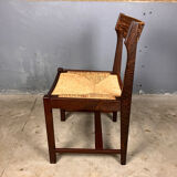 6 chairs rush Wenge Brutalist Mid Century