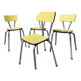 4 vintage Formica yellow chairs