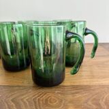 7 mugs en verre soufflé