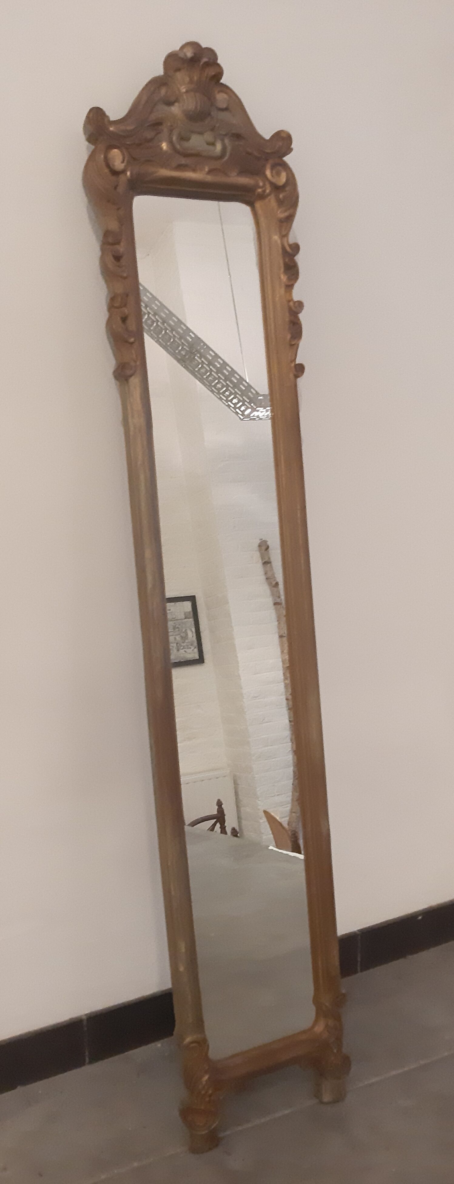 Louis XIV-style gilded wooden mirror