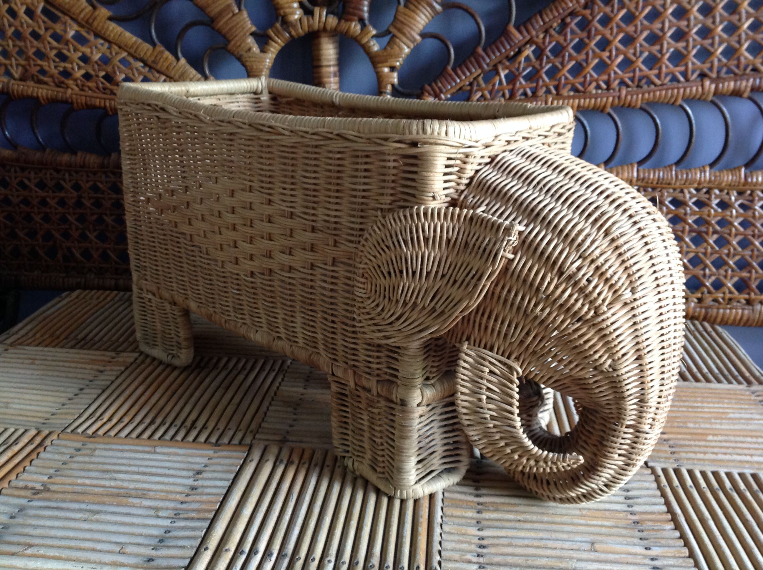 Vintage elephant basket
