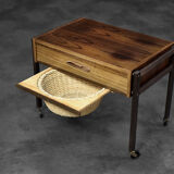 Side table with wicker basket, 1960s