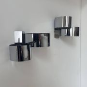 Pair of vintage wall lights, chrome metal, France 1970