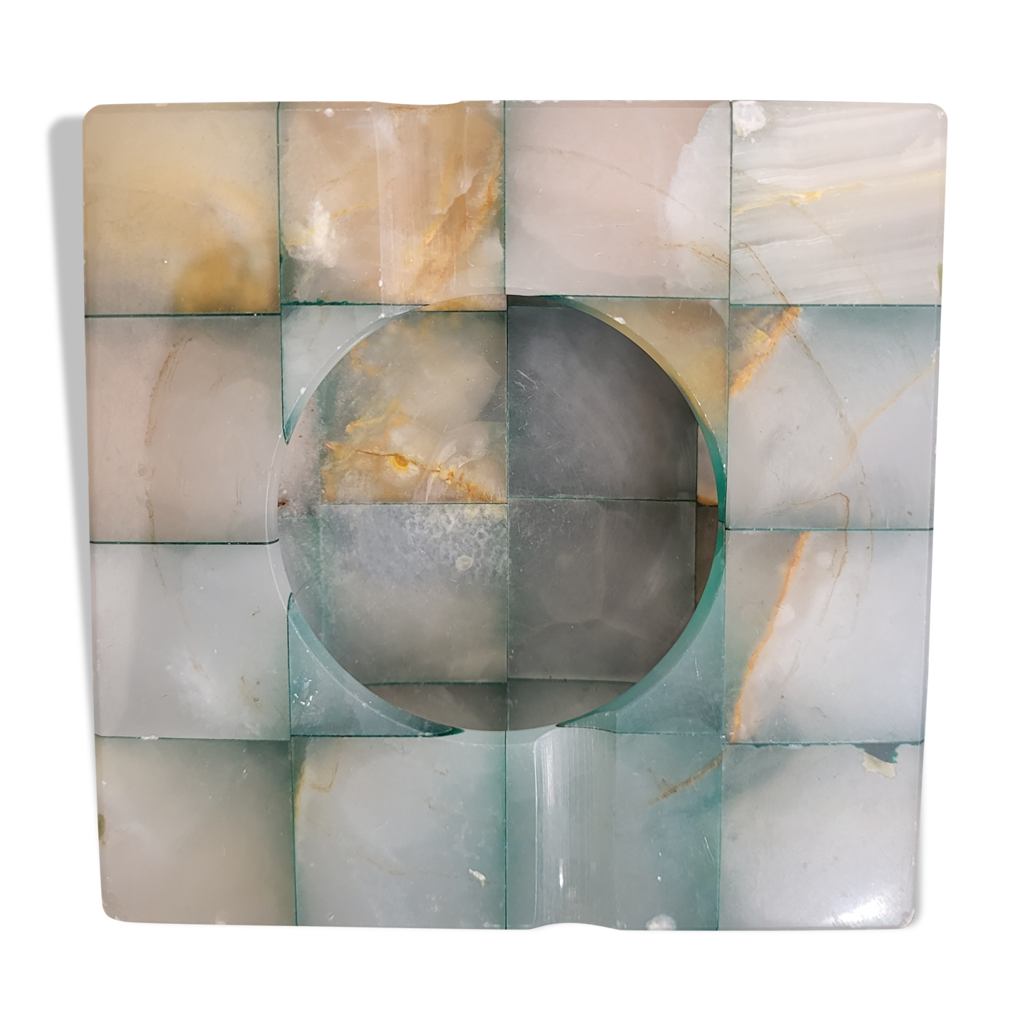 Green marble ashtray