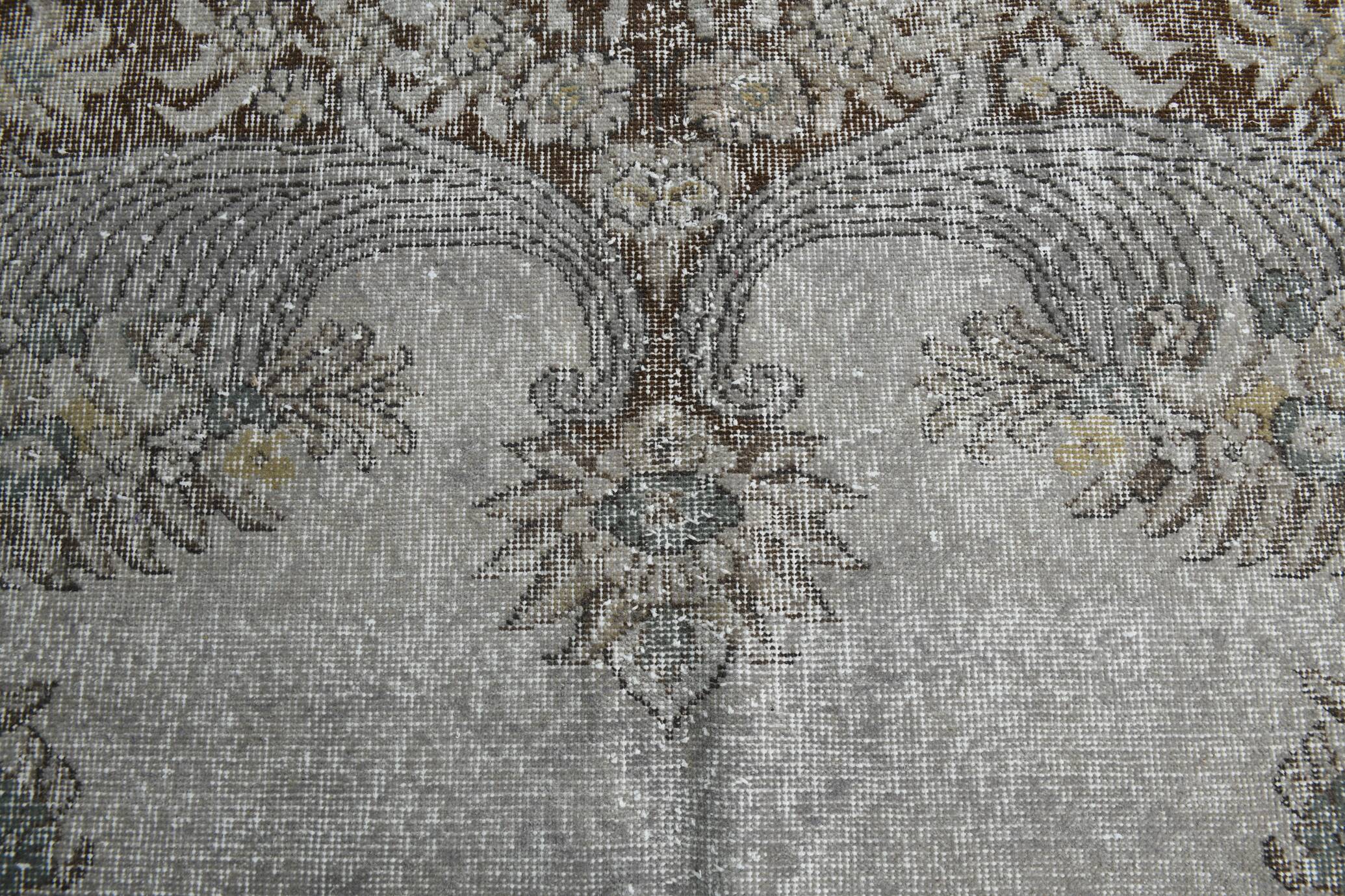 Gray & Brown Classic Turkish Rug, 176x294Cm
