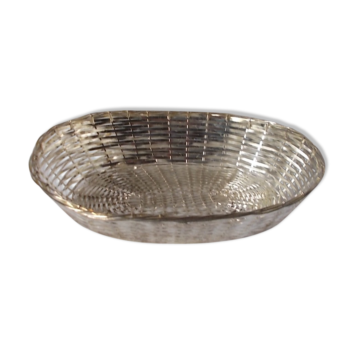 Silver metal table bread basket