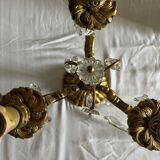 Bronze and crystal chandelier floor lamp