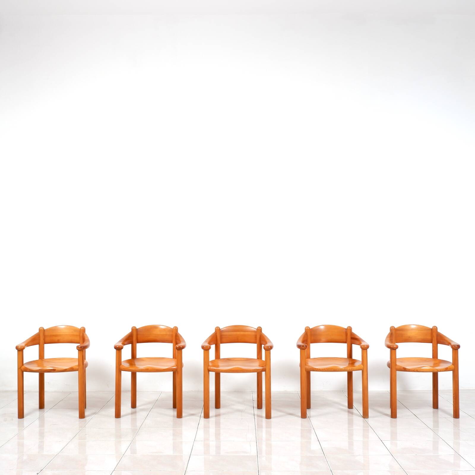 Set of 6 solid pinewood armchairs by Rainer Daumiller for Hirtshals Sawmill