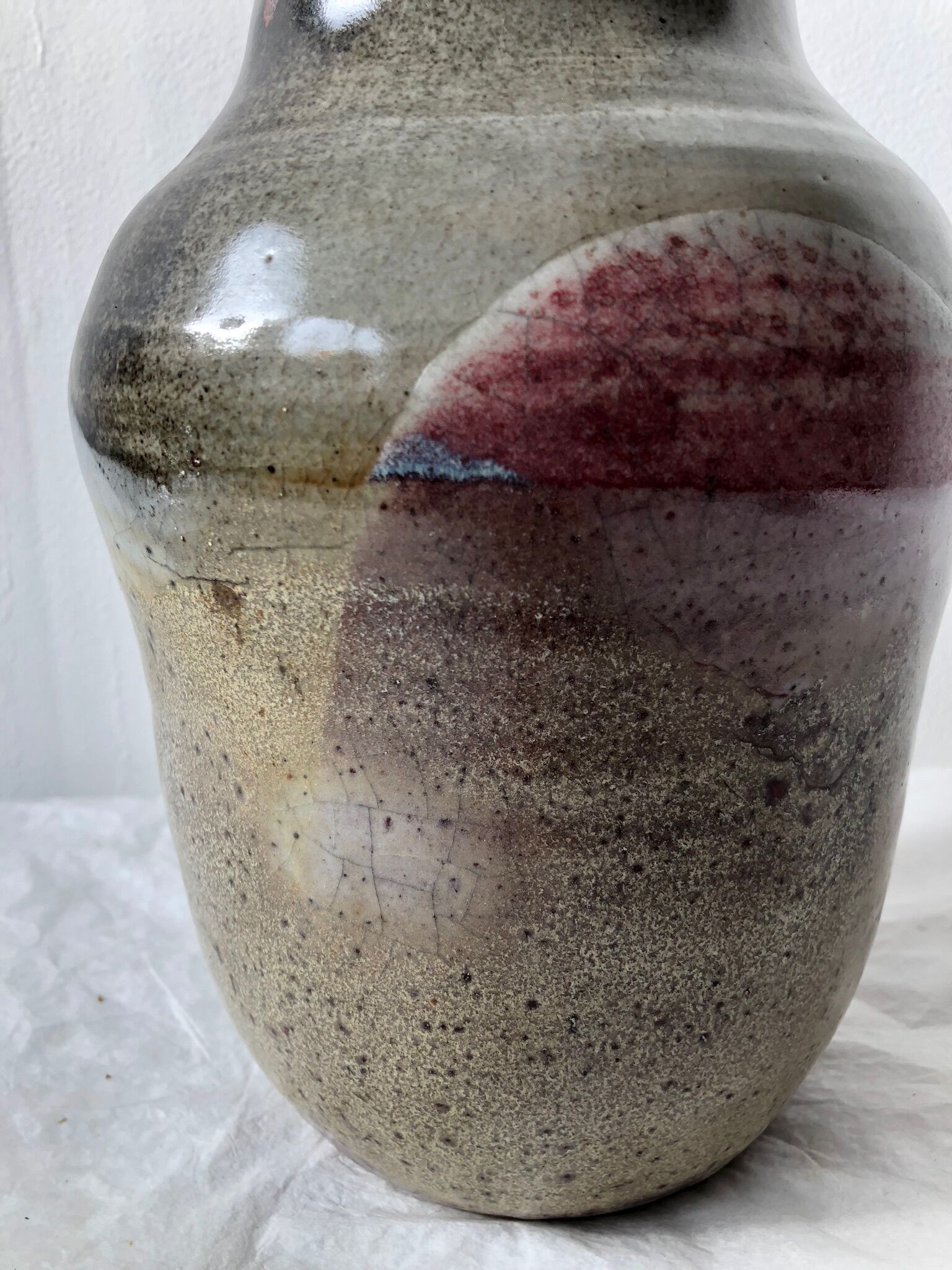 Vase en grès marbré vintage