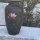 Ceramic vase bouquet of flowers painted and signed by Escoffier