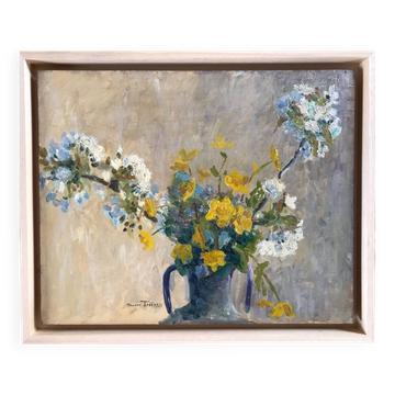 Huile sur panneau de maurice testard ,1880-1969.bouquet