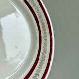 Set of 12 antique Gien red and gold dinner plates.