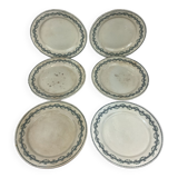 6 assiettes plates anciennes terre de fer