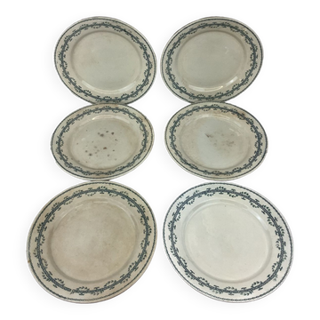 6 old flat iron earth plates
