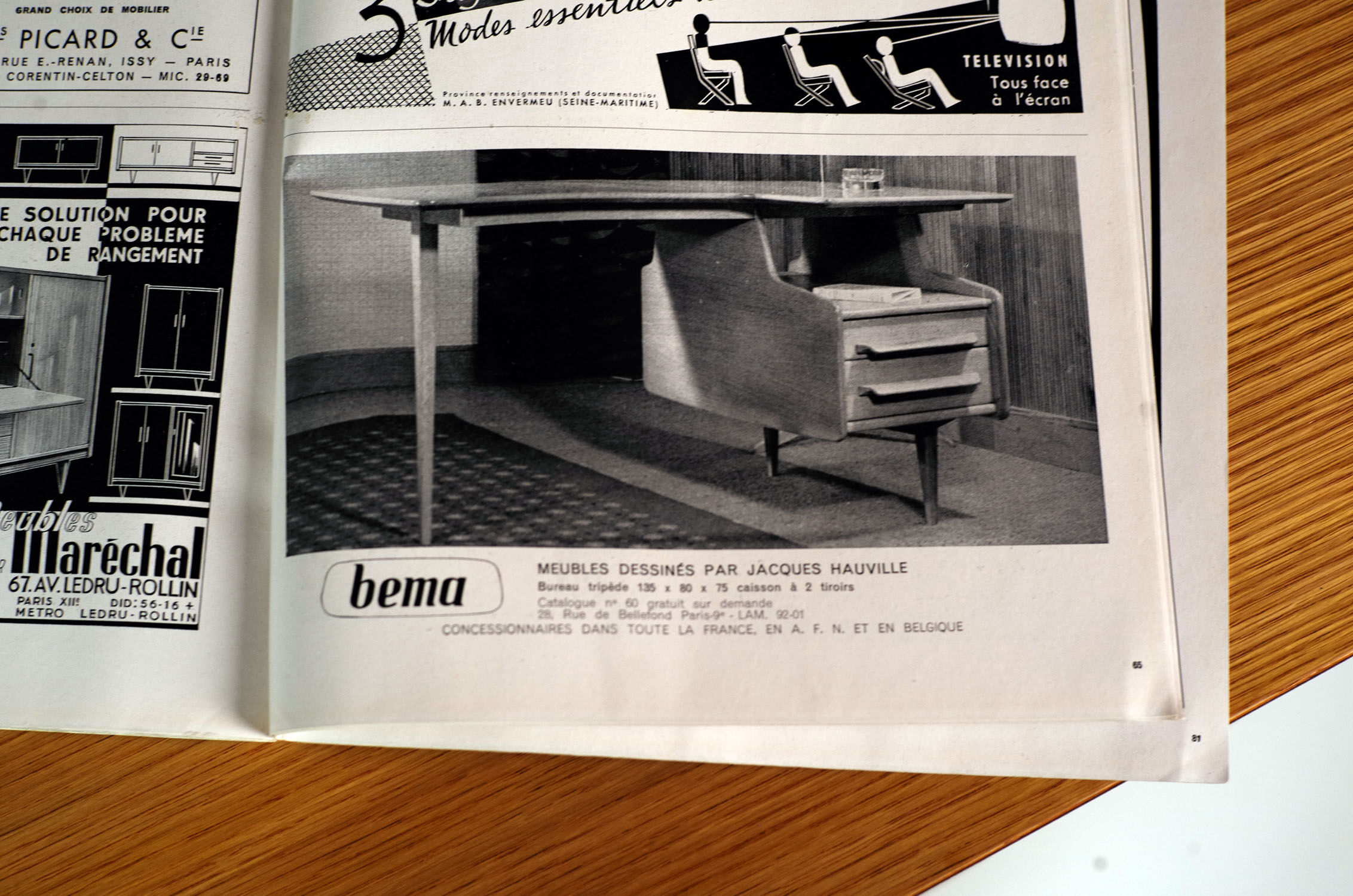 Vintage office by Jacques Hauville Bema 1950 edition