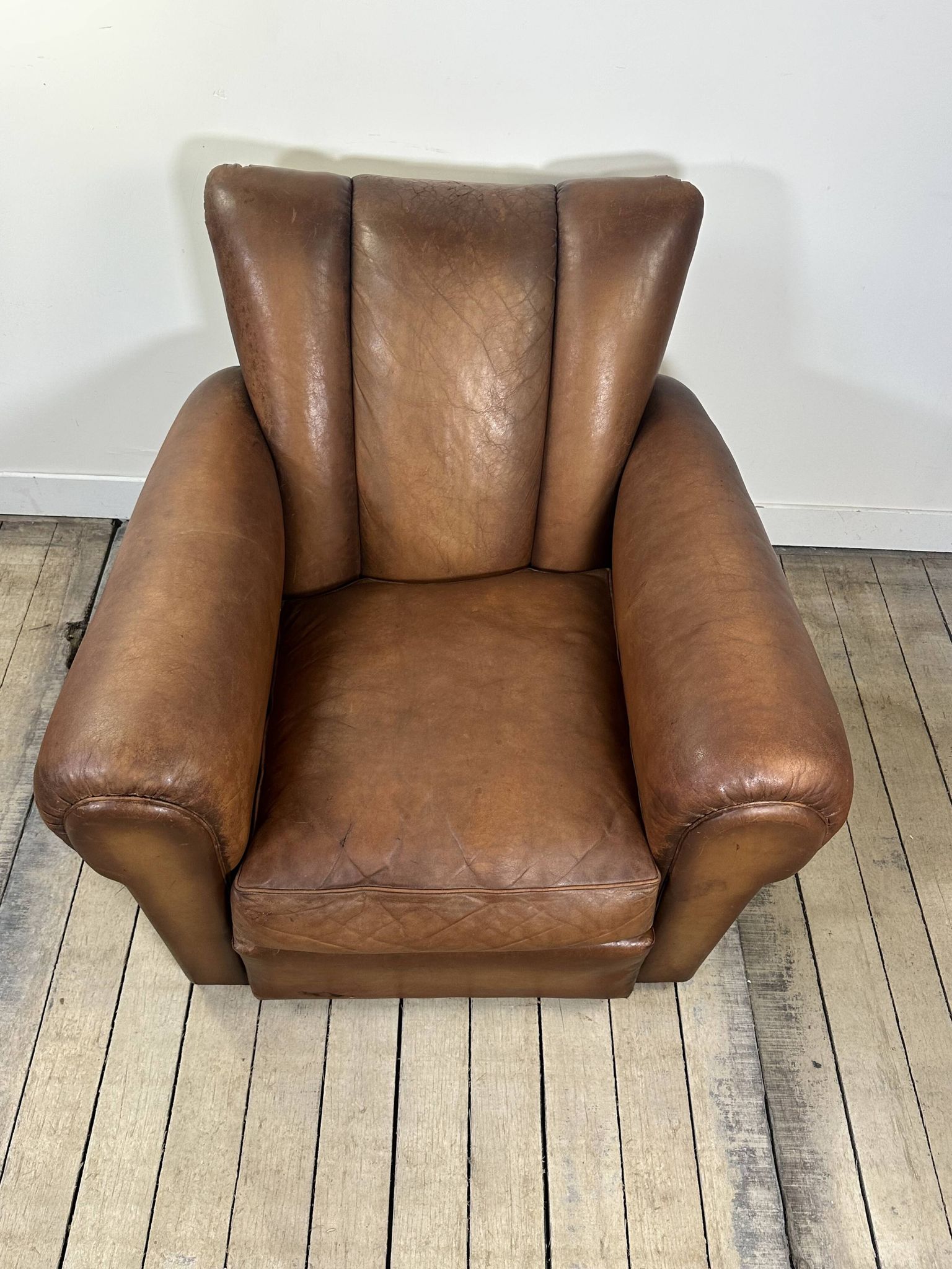 Vintage Leather Club Armchair from the 1950s