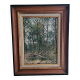 Oil on canvas Yves Delfo Forest landscape