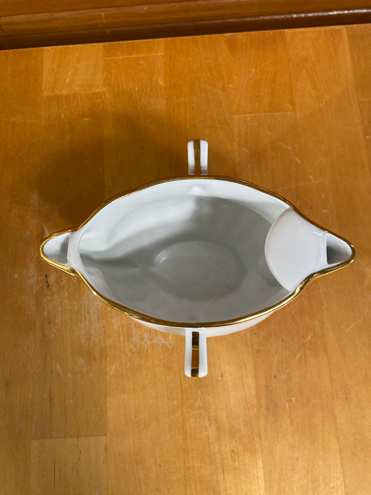 Double sauce boat antique pillivuyt fat lean porcelain white