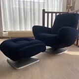 Sofa set + armchair + footrest Jean Prévost – 1970s