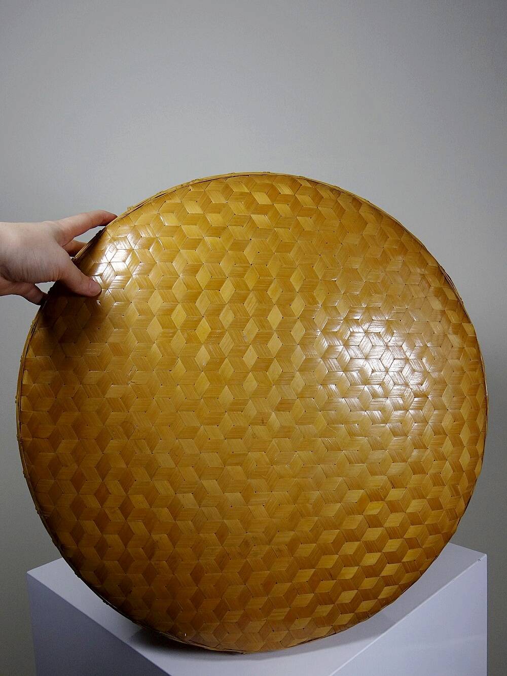 4 boîtes gigognes en bambou tressé, artisanat asiatique vintage