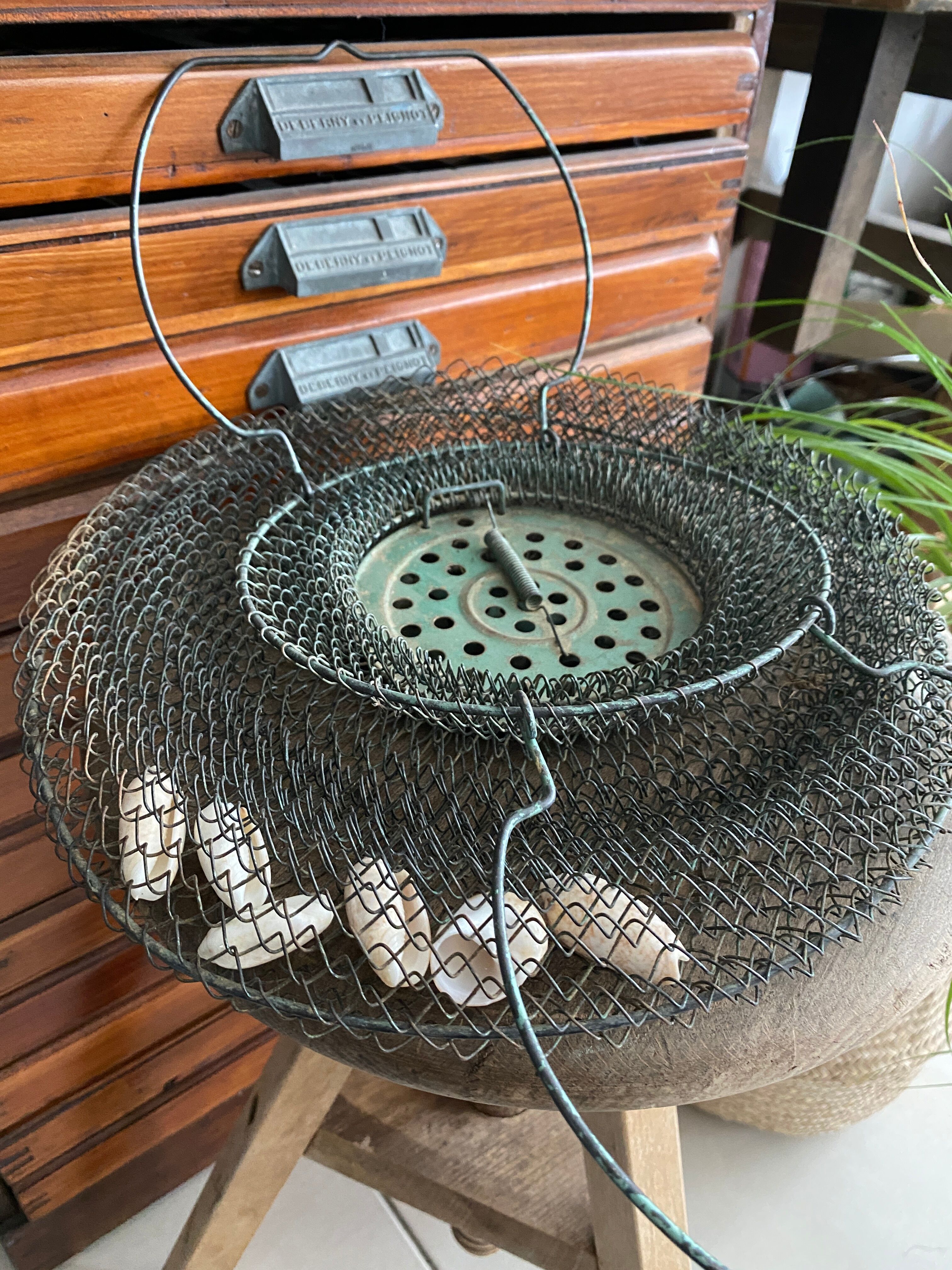 Old vintage metal basket