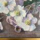 Aquarelle fleurs d'hellébores encadrée G. Mocquart