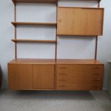 danish wall shelf unit in teak from the 60s by Kai Kristiansen