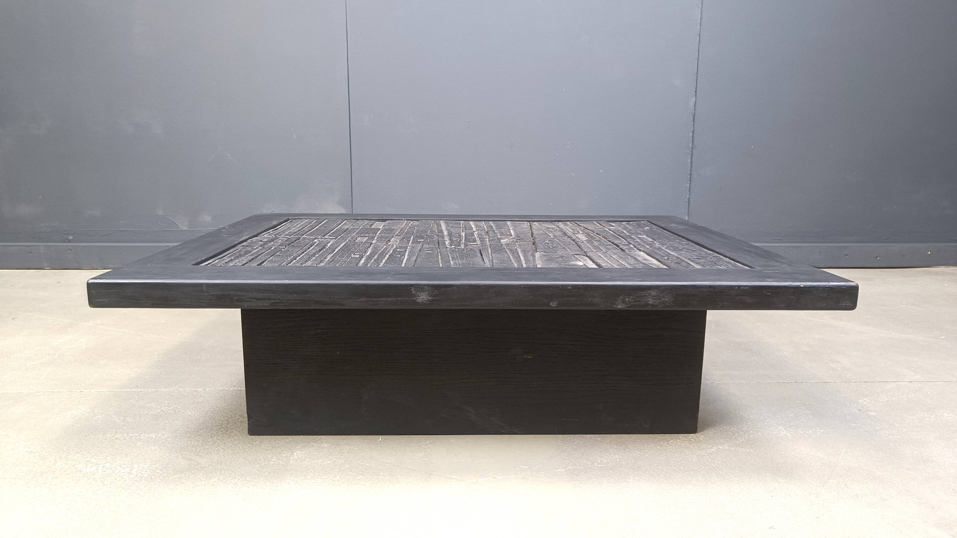 Brutalist stone coffee table, Made In belgium, 1960s