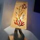 Vintage ceramic lamp Accolay resin lampshade herbarium