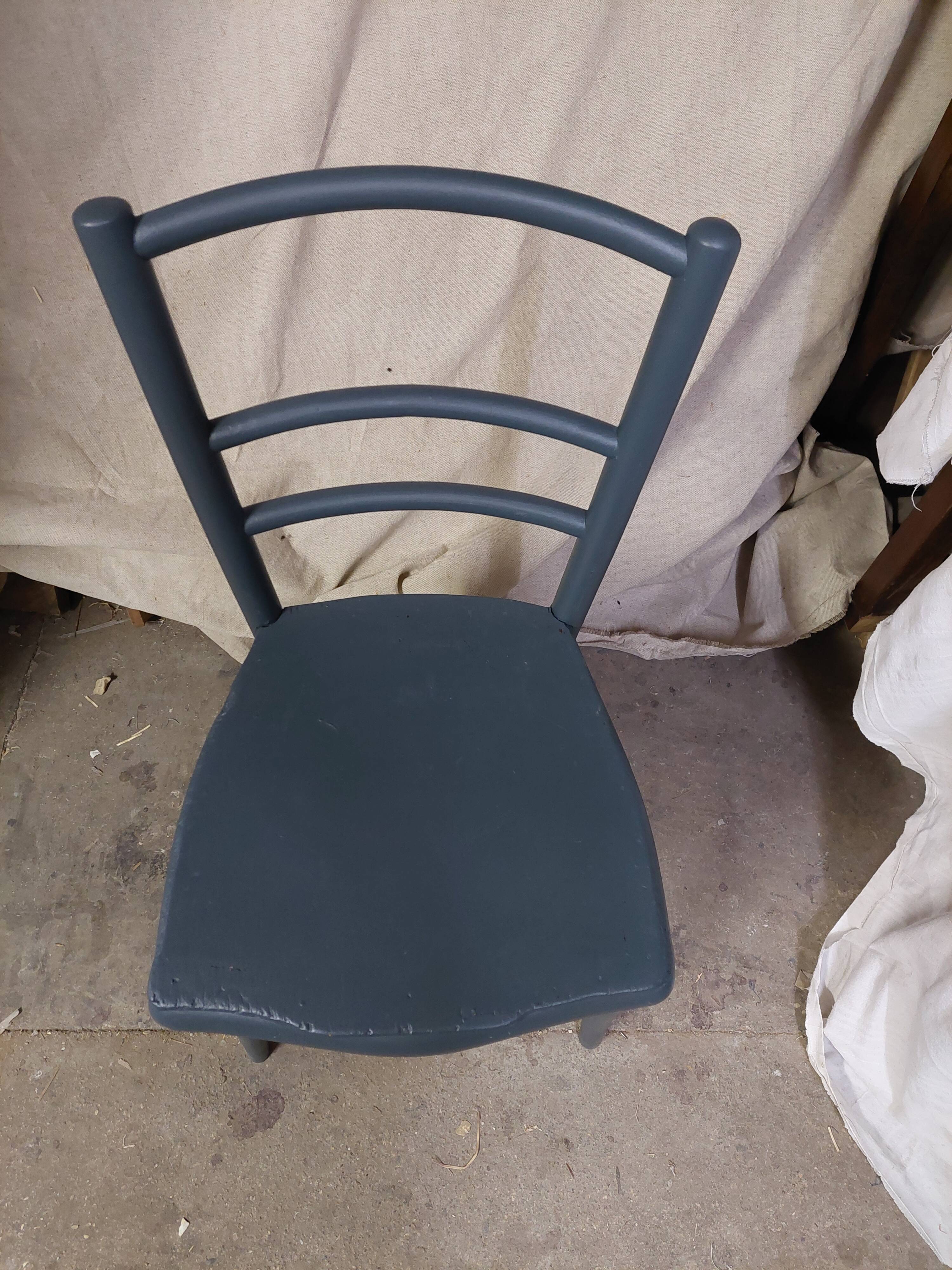 Dark blue wooden chair