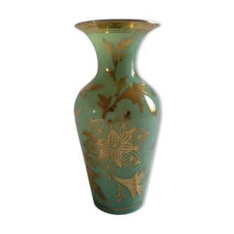 Vase ancien opaline vert celadon