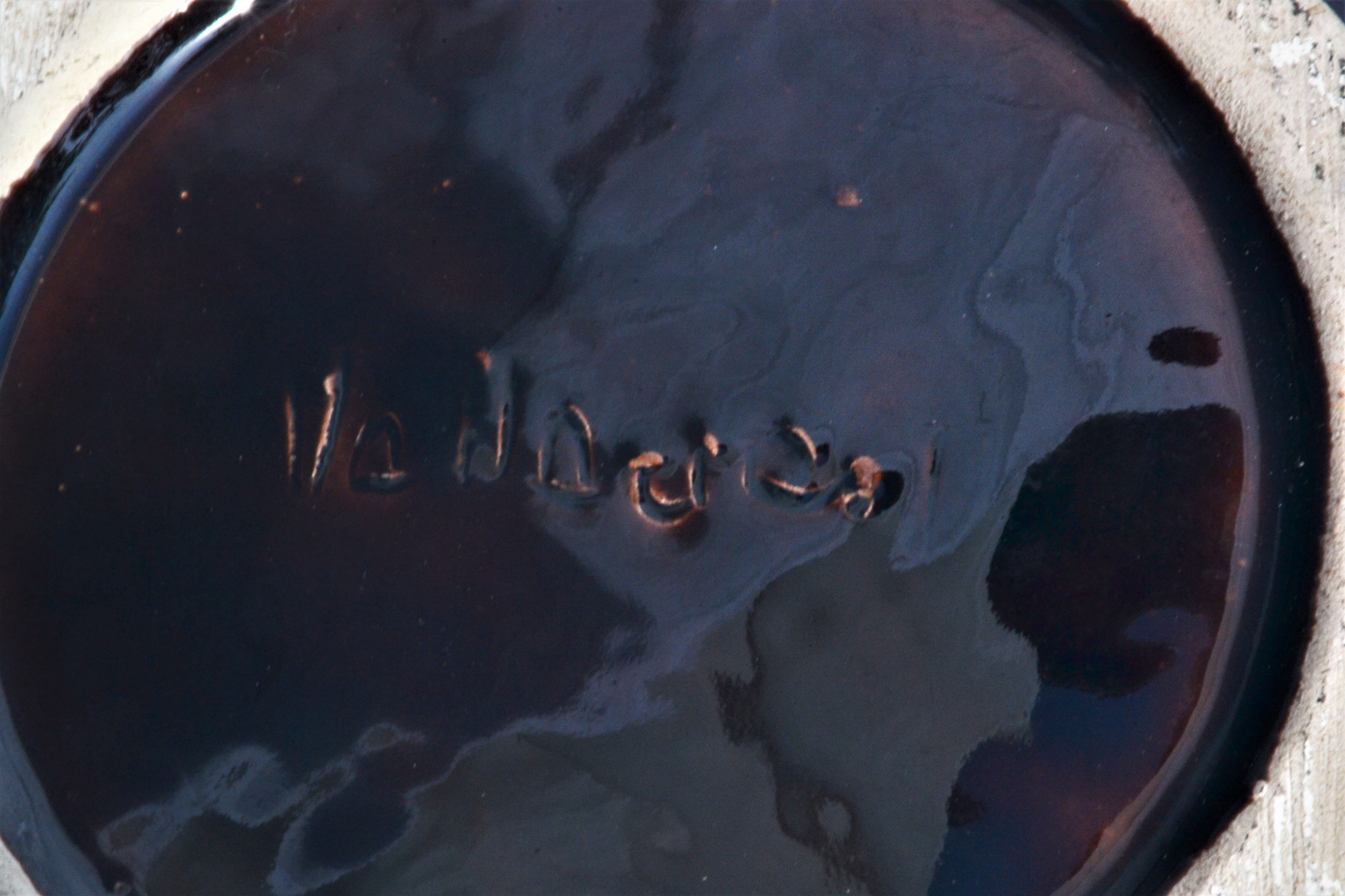 Carafe and six Vallauris glasses