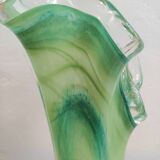 Vase en verre de Murano vert, Italie